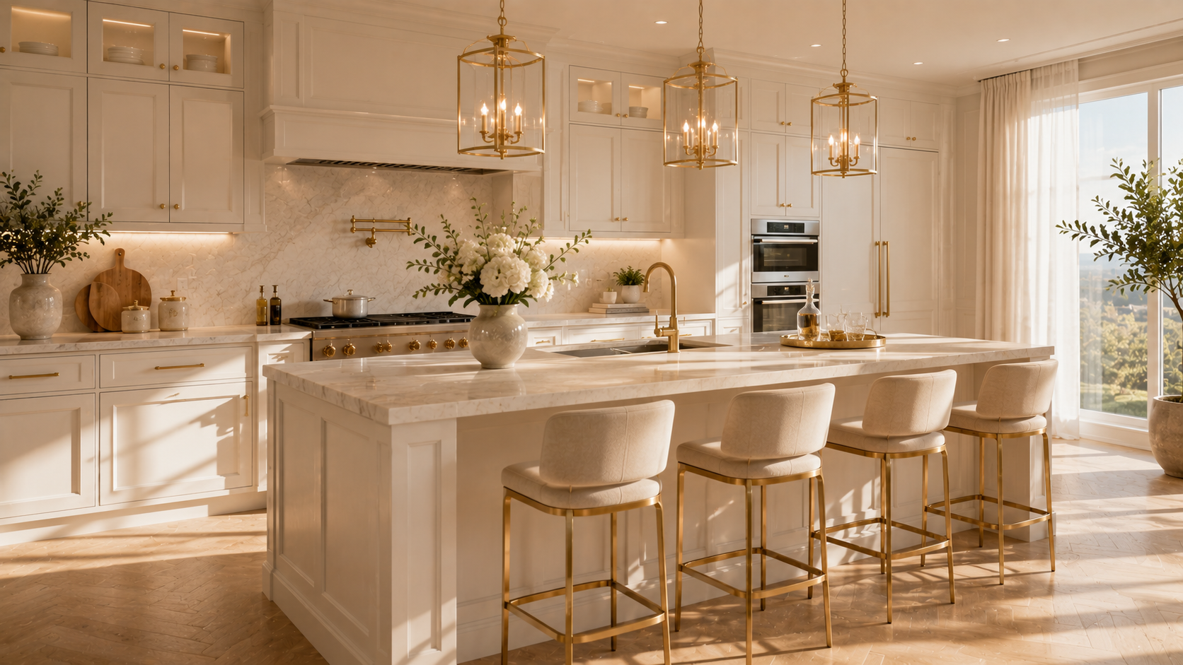 Cream & Gold Kitchen in Abu Dhabi - kitchen design variety 16
