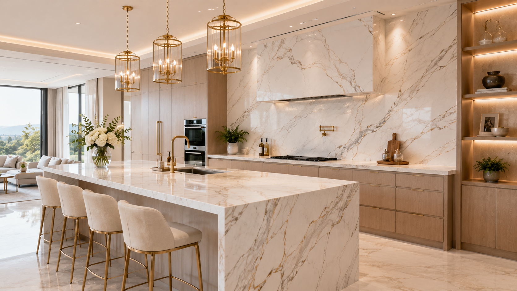 Marble-Look Kitchen in Abu Dhabi - kitchen design variety 20