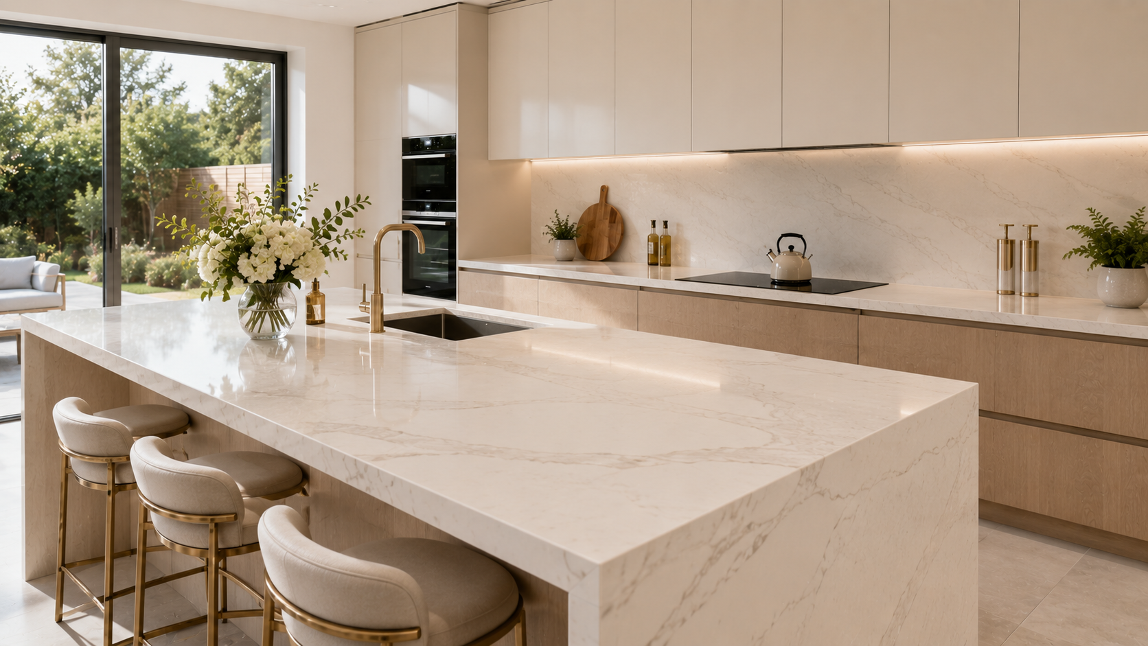 Quartz Worktop Kitchen in Abu Dhabi - kitchen design variety 19