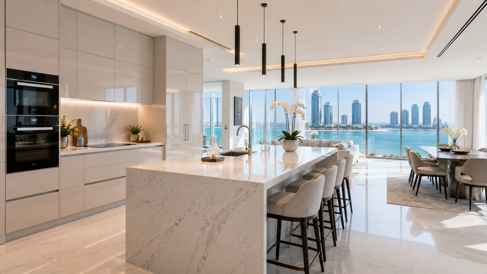 Waterfront Apartment Kitchen in Abu Dhabi - kitchen design variety 24